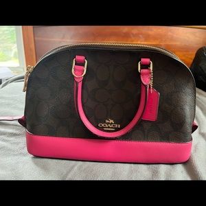 pink and brown coach purse